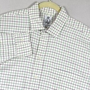 JC Cording and Co Shirt Mens 17.5 44 Windowpane Plaid Button Up ALTERED Cordings